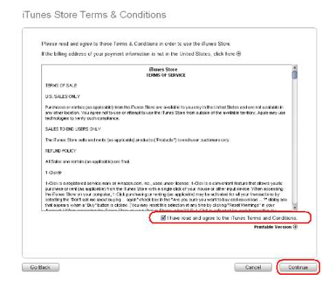 iTunes Store Terms and Conditions