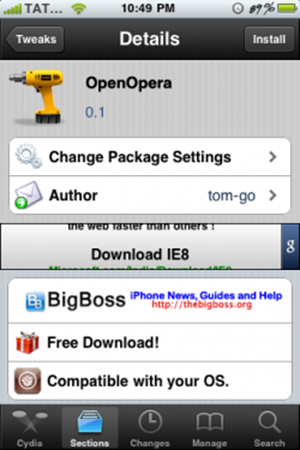 OpenOpera para el iPhone