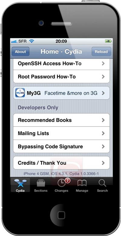 iOS 4.3.1 con jailbreak