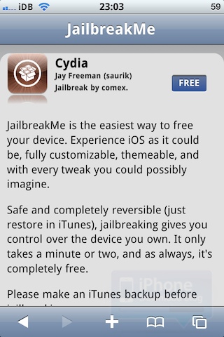 Hacer jailbreak al iPhone/iPad con jailbreakme 3.0