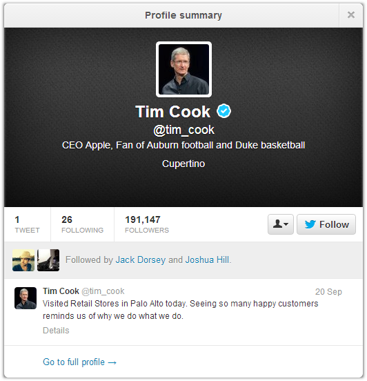 Tim Cook en Twitter
