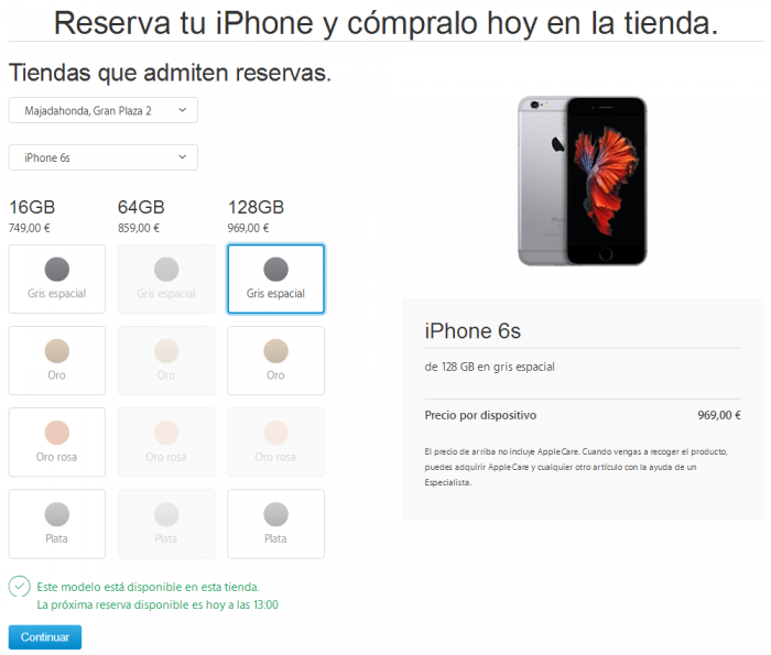 reservae iPhone 6S