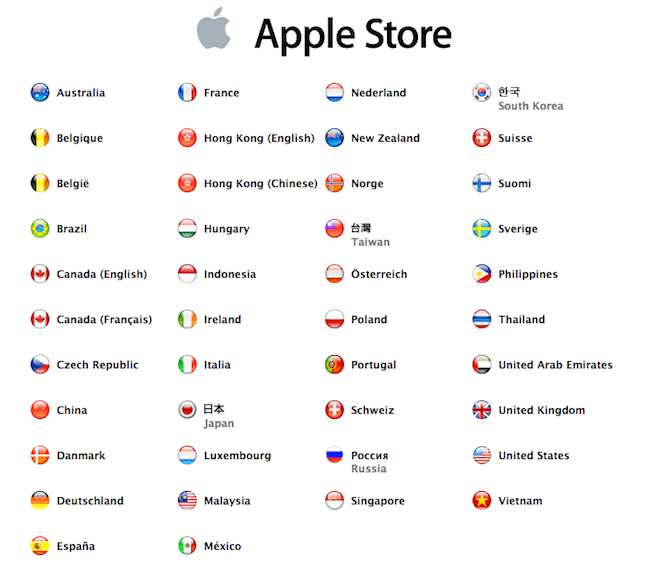 App Store Países