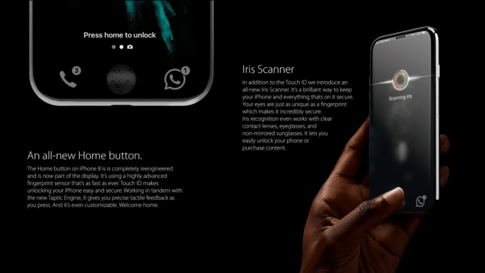iPhone 8 con Iris Scanner