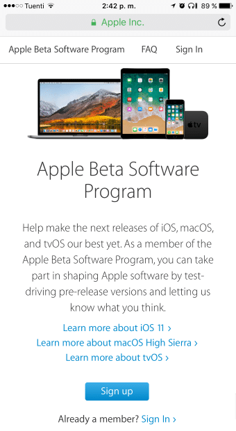 programa beta de apple