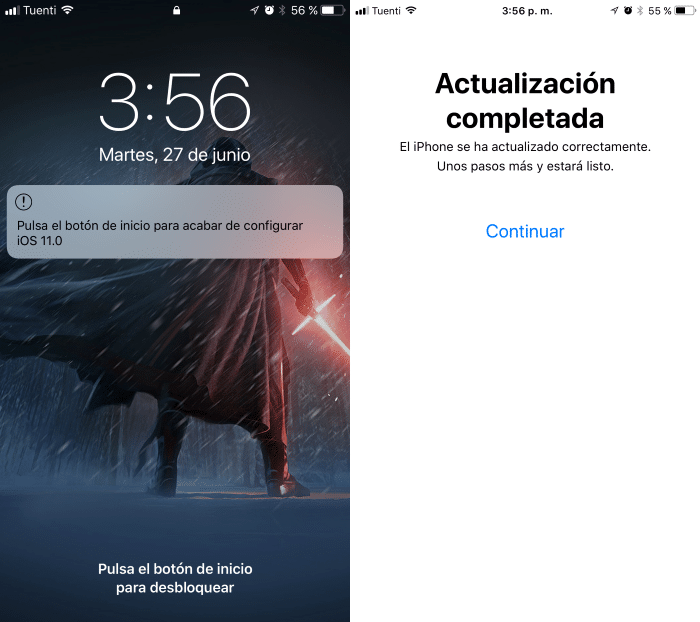 instalacion iOS 11 completa
