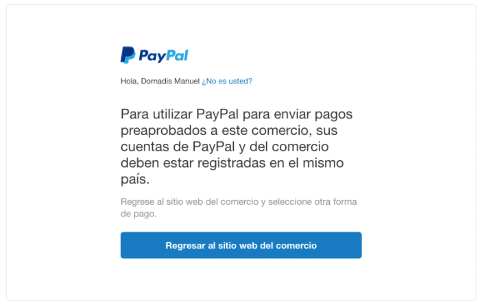 Error iTunes PayPal