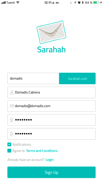 registro Sarahah