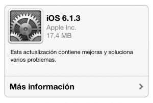 iOS 6.1.3 Actualizacion de Software