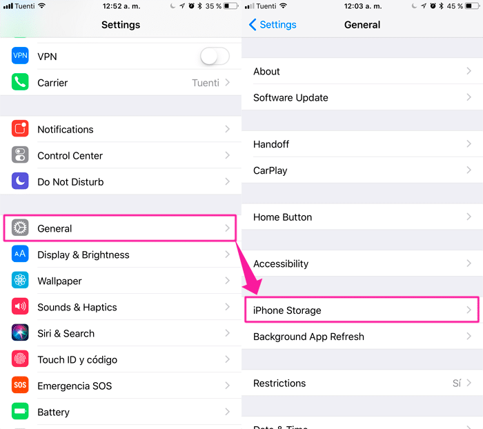 iphone storage iOS 11
