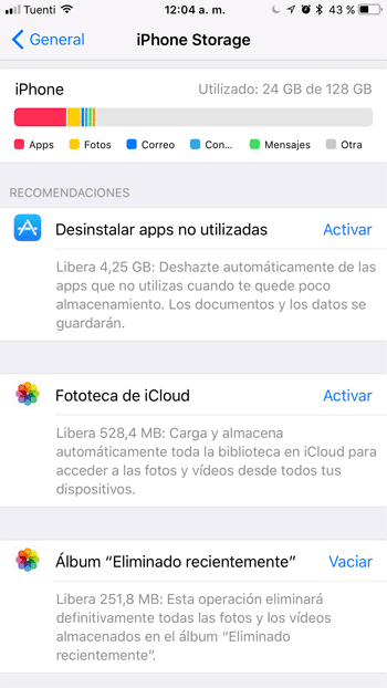 iOS 11 storage